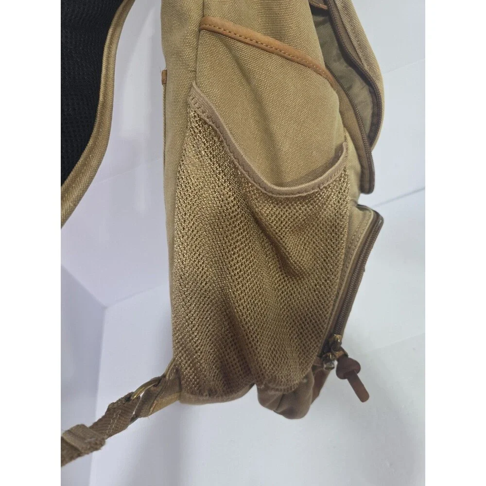 Vintage Orvis Battenkill Leather and Canvas Backpack Outdoor Travel Bag